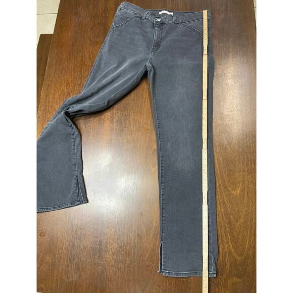 Levis 314 Shaping Straight Jeans Women 32 Grunge Academia Twee Preppy Fall Slit - Picture 7 of 10